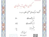 گواهی اولین رتبه اعتباری هلدینگ سرامیک های صنعتی اردکان